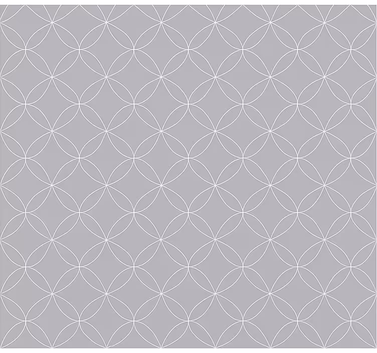 Toile fenêtre nordique fleurs abstraites géométriques grises - TenStickers