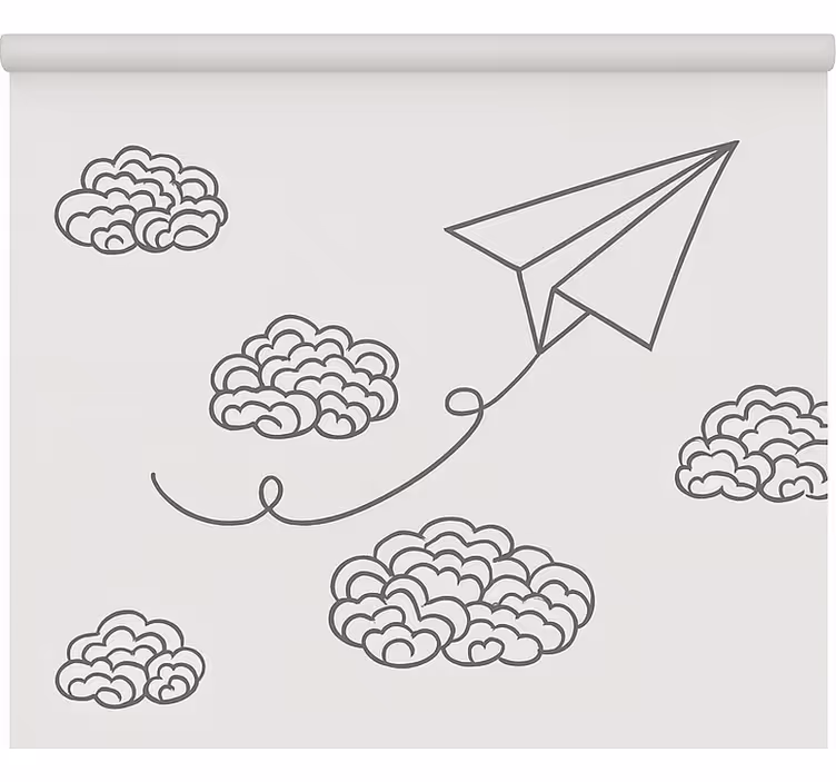 Toile fenêtre nordique avions en papier minimalistes - TenStickers