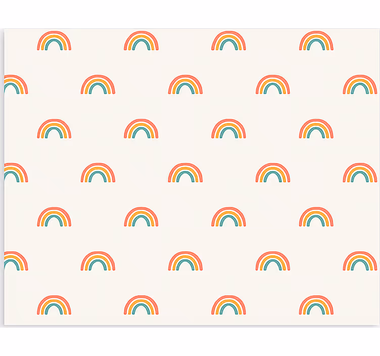 Toile fenêtre nordique arc-en-ciel coloré - TenStickers