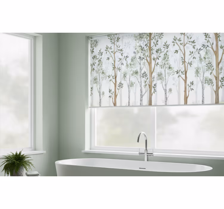 Toile fenêtre arbre Élément botanique minimaliste - TenStickers