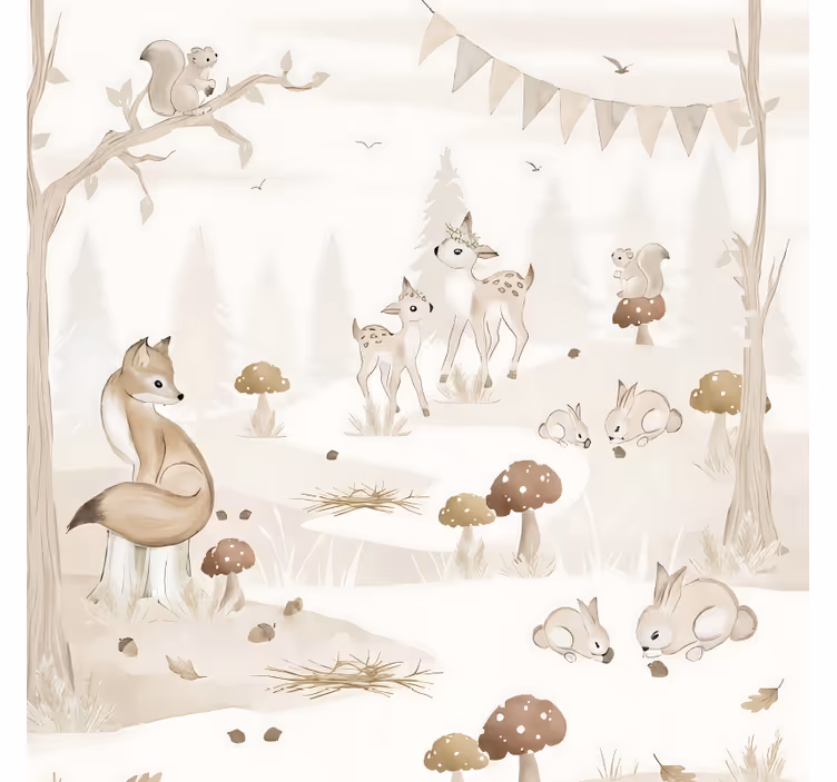 Toile fenêtre arbre chambre d'enfant féerique - TenStickers