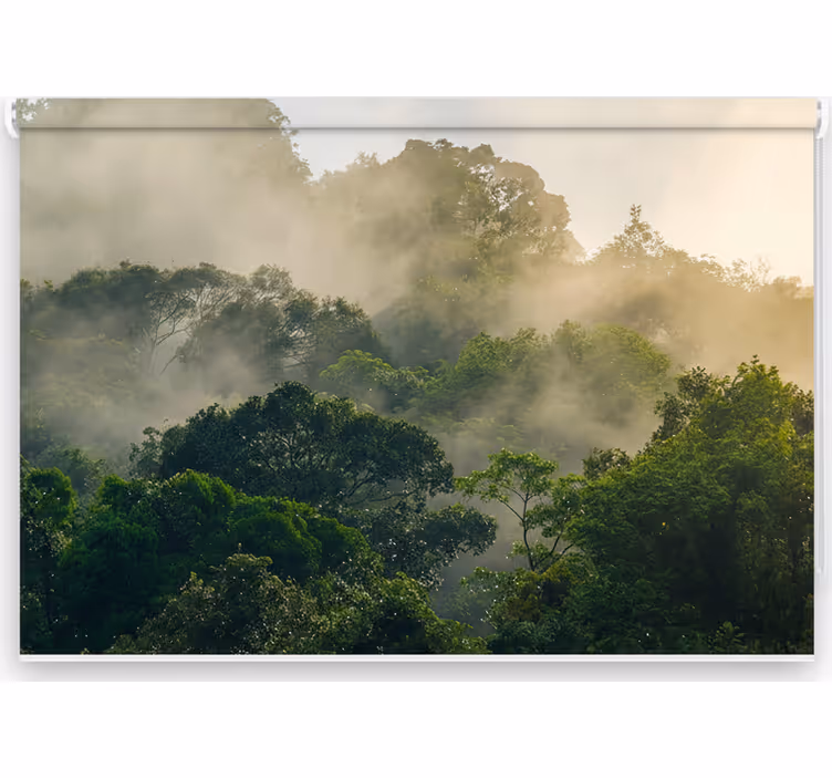Toile fenêtre arbre canopée de jungle luxuriante - TenStickers