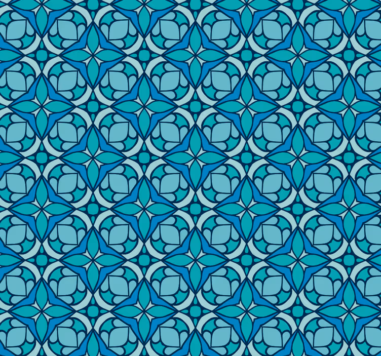 Toile fenêtre salle de bain motif géométrique orné - TenStickers