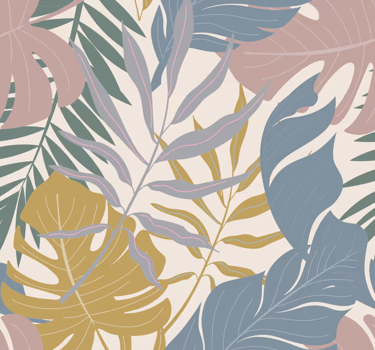 Toile fenêtre bureau feuillage tropical détaillé - TenStickers