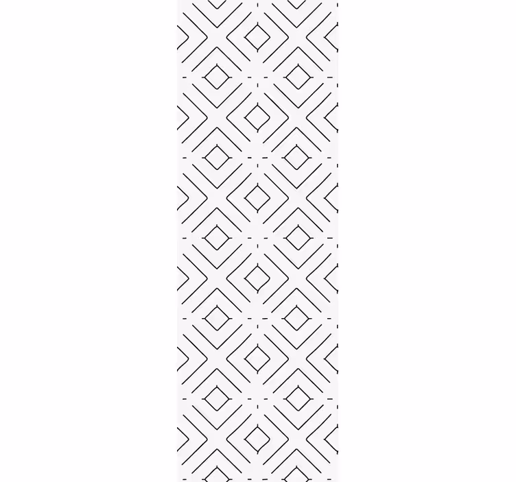 Toile fenêtre bureau motif géométrique blanc fin - TenStickers
