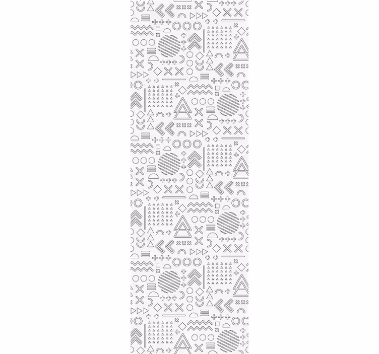 Toile fenêtre bureau motif croquis géométriques - TenStickers