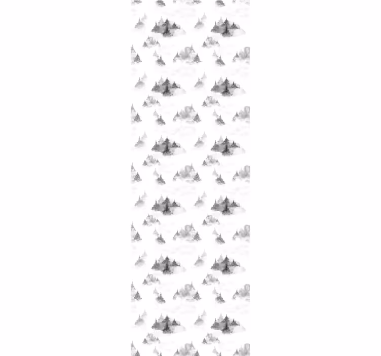 Toile fenêtre bureau silhouette de forêt sombre - TenStickers