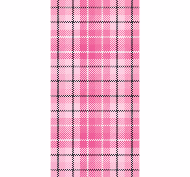Toile fenêtre bureau tartan rose et noir - TenStickers