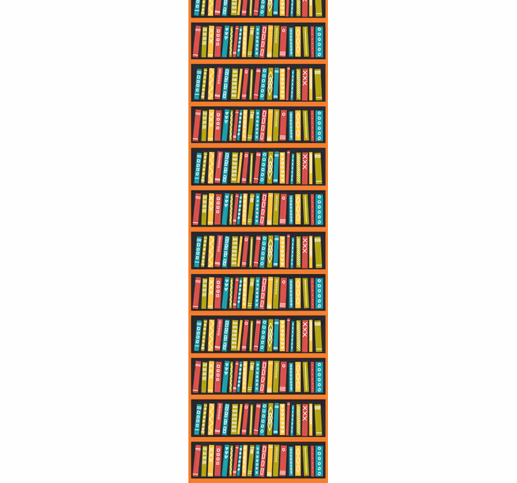 Toile fenêtre bureau bibliothèque colorée complète - TenStickers