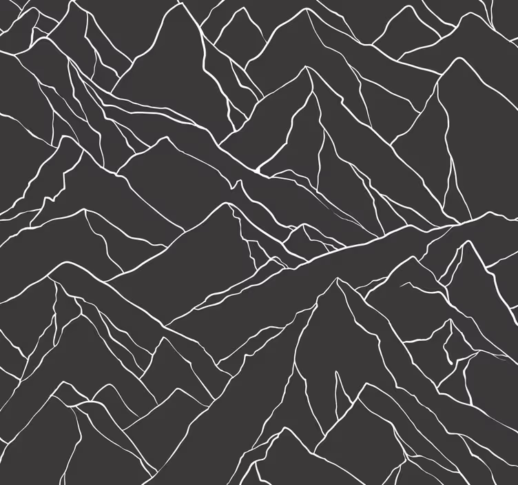 Toile fenêtre bureau silhouette de montagnes - TenStickers