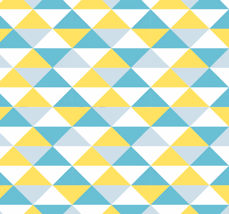 Toile fenêtre bureau carreaux géométriques jaunes et bleus - TenStickers