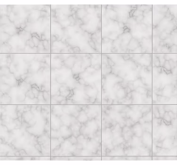 Toile fenêtre cuisine carreau marbre blanc carré - TenStickers