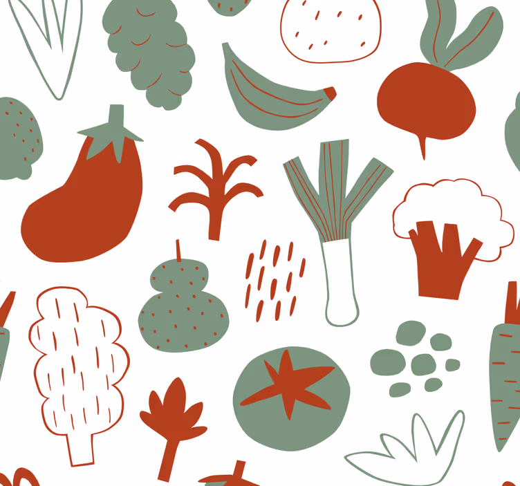 Toile fenêtre cuisine légumes colorés - TenStickers