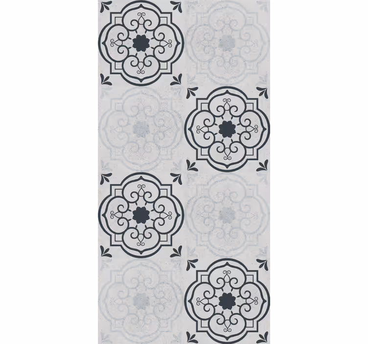 Toile fenêtre cuisine carreaux gris élégants - TenStickers