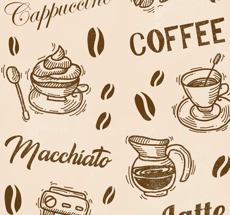 Toile fenêtre cuisine design variétés de café - TenStickers