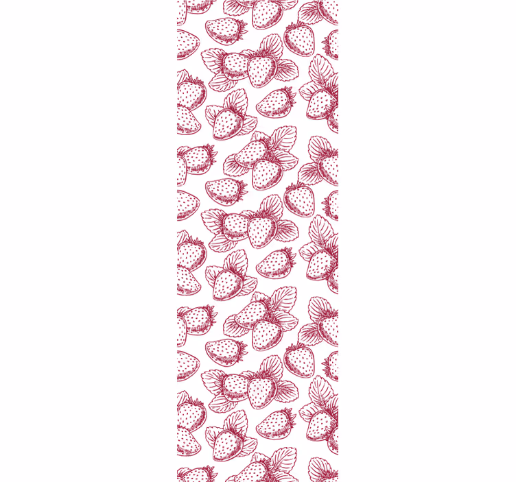 Toile fenêtre cuisine croquis de fraises - TenStickers