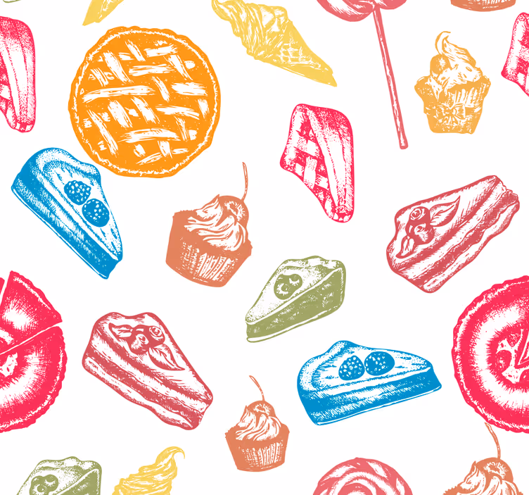 Toile fenêtre cuisine motif douceurs sucrées - TenStickers