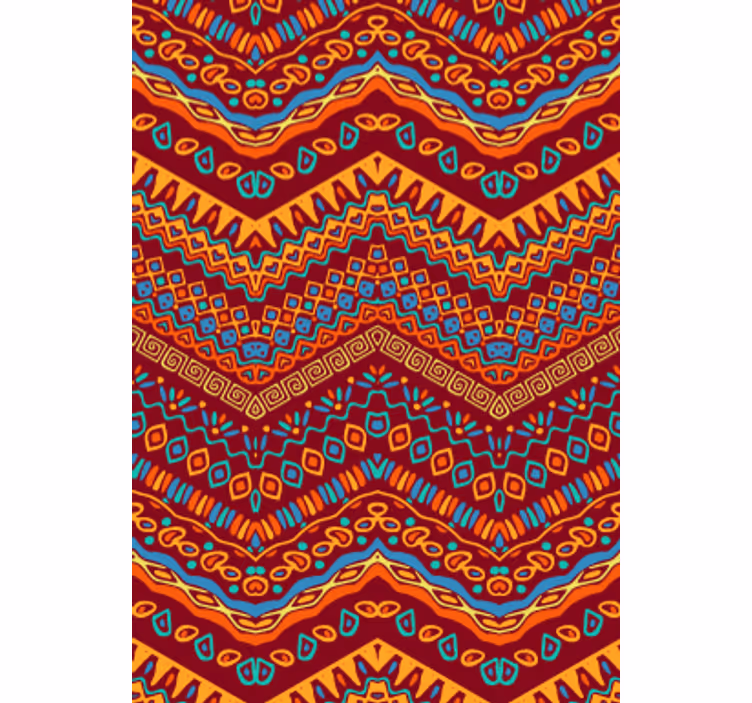 Toile fenêtre cuisine motifs tribaux rouges - TenStickers