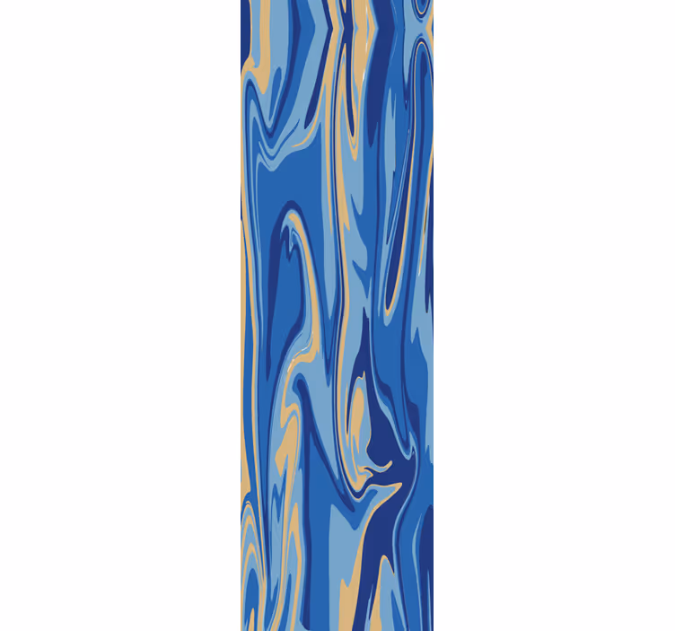 Toile fenêtre cuisine marbre bleu doré - TenStickers