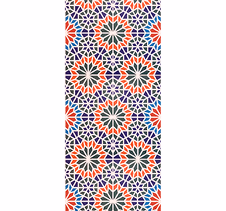 Toile fenêtre cuisine carreaux colorés stylés - TenStickers