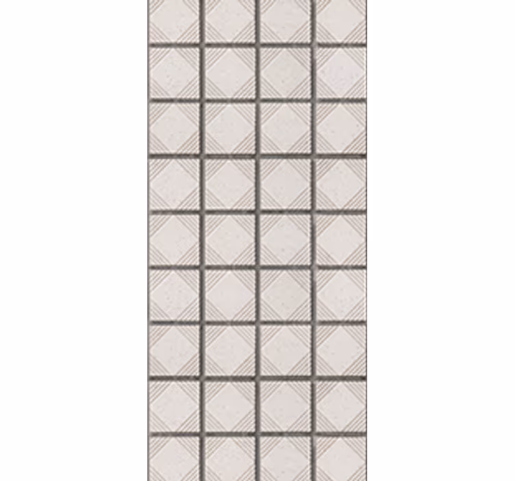 Toile fenêtre cuisine carreaux abstraits minimalistes blancs - TenStickers
