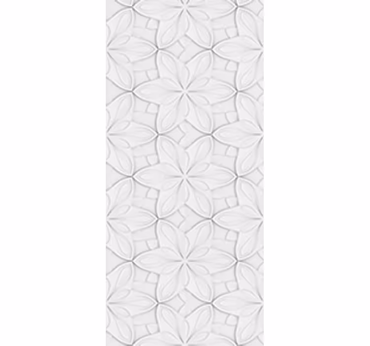Toile fenêtre cuisine carreaux hexagonaux fleuris - TenStickers