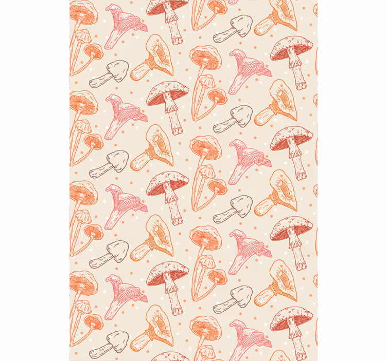Toile fenêtre cuisine champignons aquarelle - TenStickers