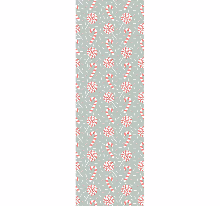 Toile fenêtre cuisine bonbon de noël rouge - TenStickers
