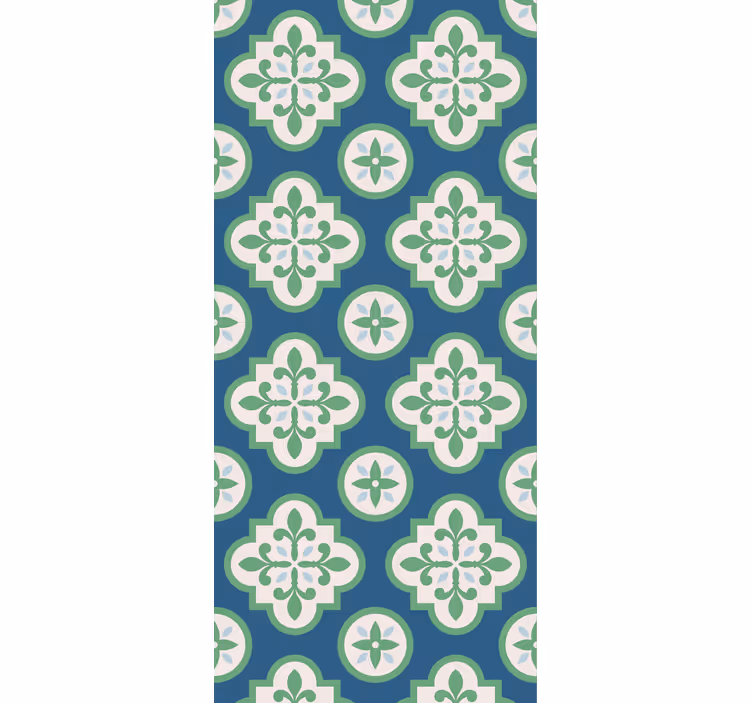 Toile fenêtre cuisine carreau portugais trèfle vert - TenStickers