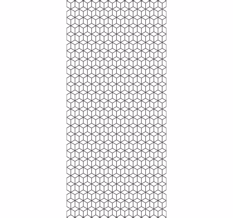 Toile fenêtre cuisine cubes bordure style nordique - TenStickers