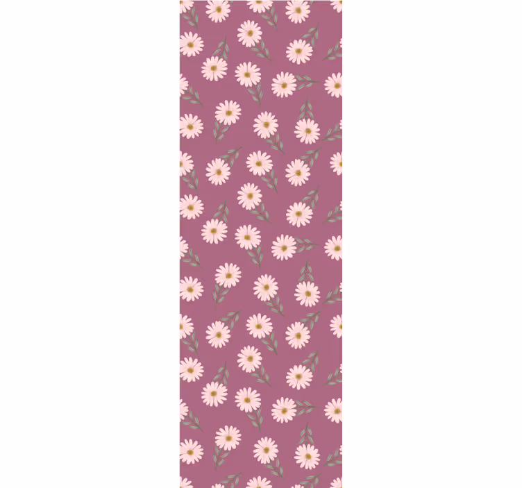 Toile fenêtre cuisine motif de petites marguerites roses - TenStickers