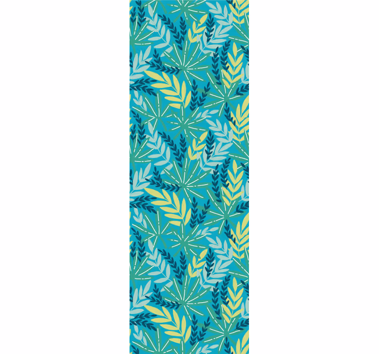 Toile fenêtre cuisine motif tropical bleu - TenStickers