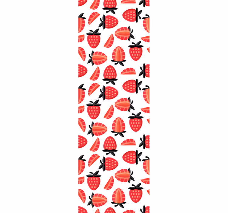 Toile fenêtre cuisine motif de fraises rouges réalistes - TenStickers