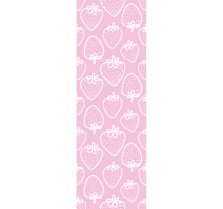 Toile fenêtre cuisine motif fraises roses sans fin - TenStickers