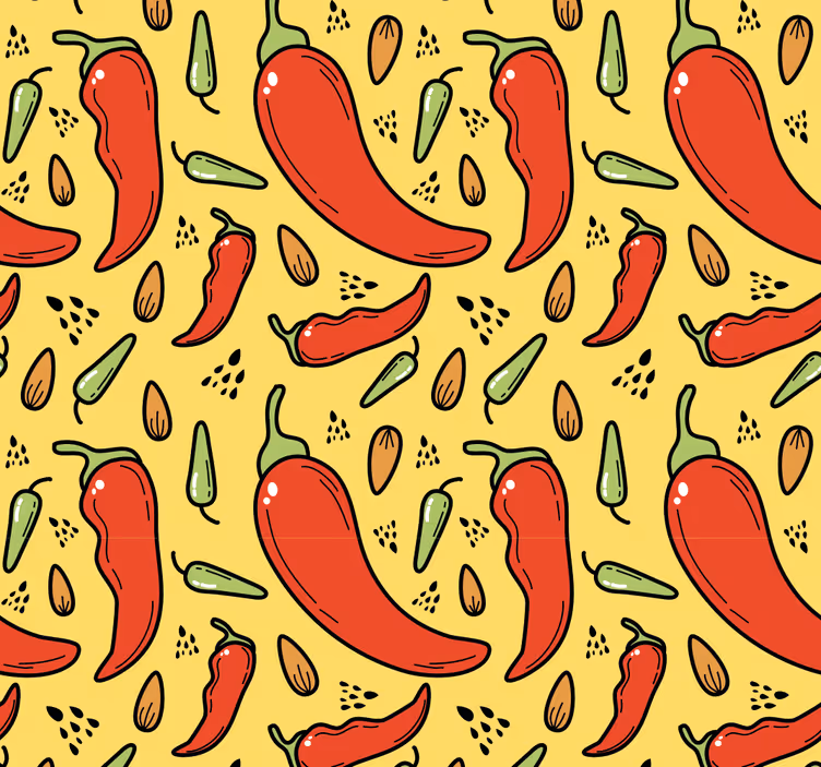 Toile fenêtre cuisine piments rouges et verts - TenStickers