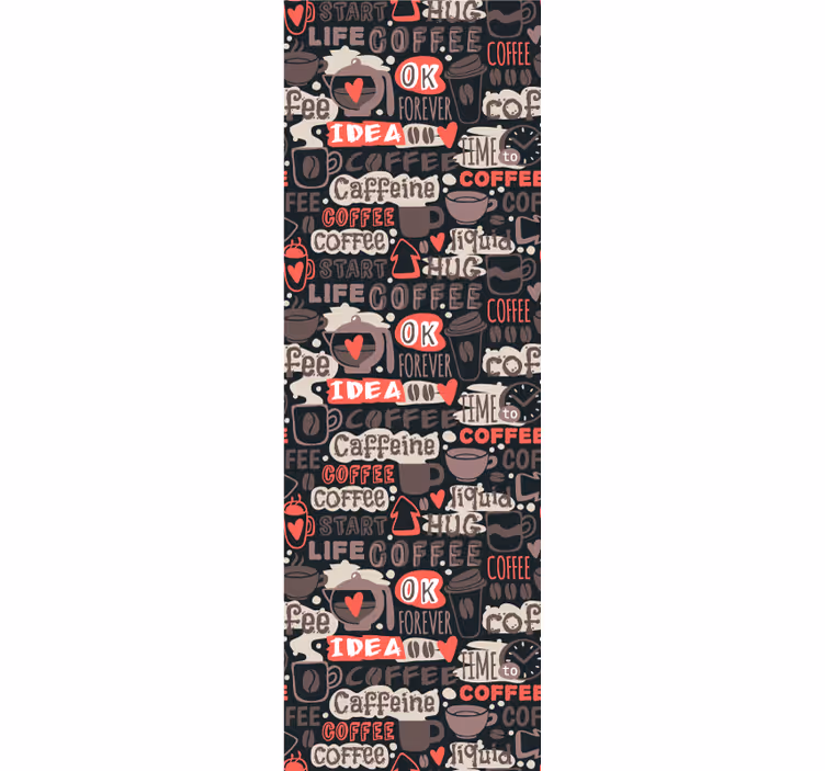 Toile fenêtre cuisine motif typographique café - TenStickers