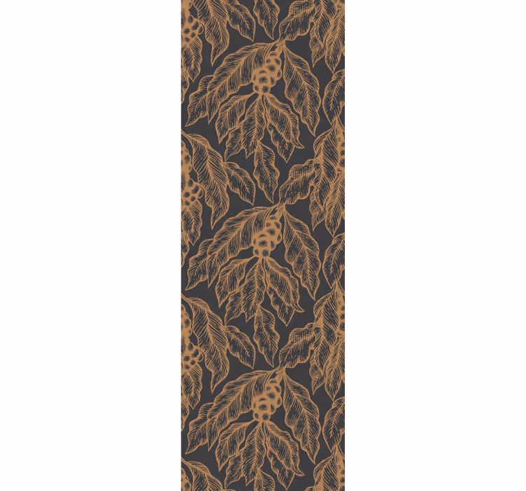 Toile fenêtre cuisine motif branches de café - TenStickers