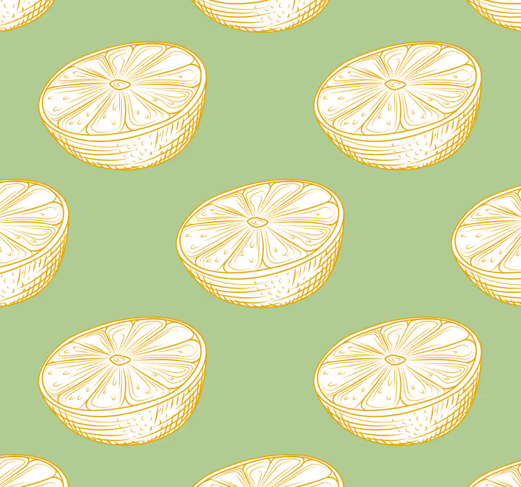 Toile fenêtre cuisine citron fruit dessiné à la main - TenStickers