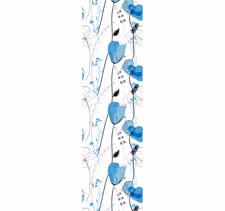 Toile fenêtre cuisine fleurs de pavot scandinaves - TenStickers