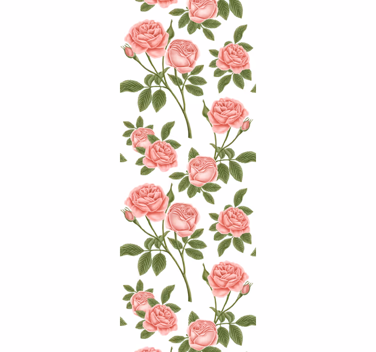 Toile fenêtre cuisine imprimé floral roses - TenStickers