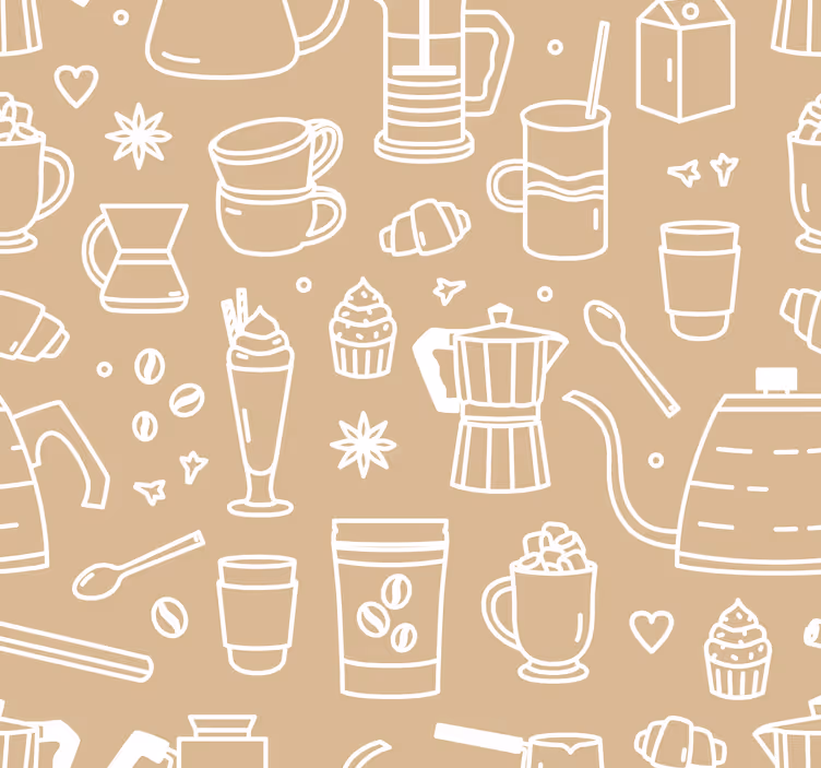Toile fenêtre cuisine motif tasses et verres - TenStickers