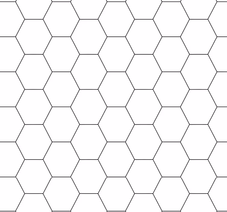 Toile fenêtre cuisine motif nid d'abeille noir et blanc - TenStickers