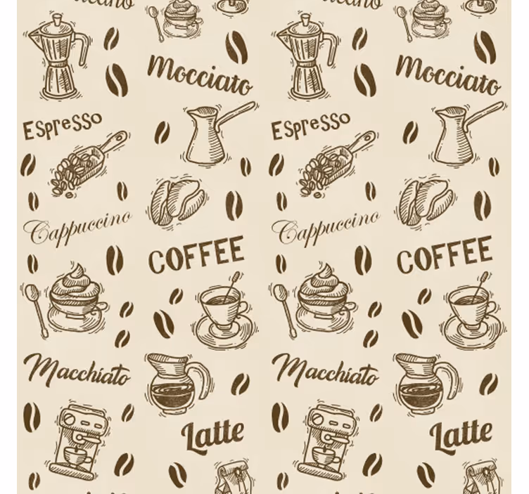Toile fenêtre cuisine motifs 3d de café - TenStickers