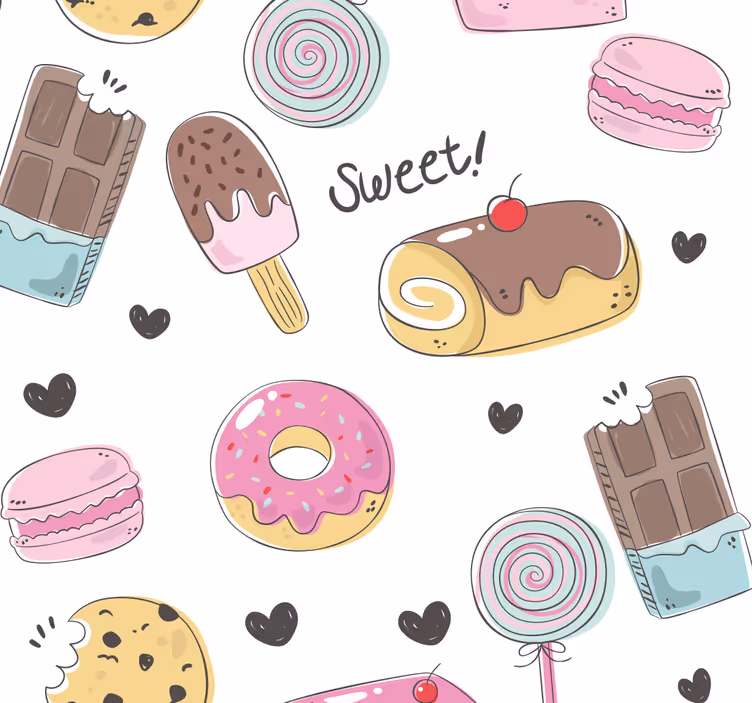 Toile fenêtre cuisine desserts délicieux - TenStickers