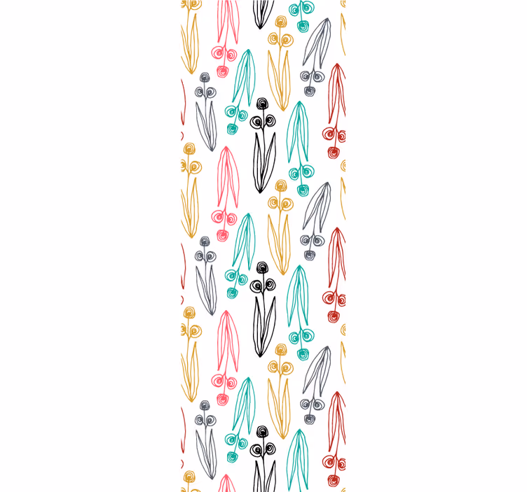 Store enrouleur salle à manger motif fleurs abstraites - TenStickers