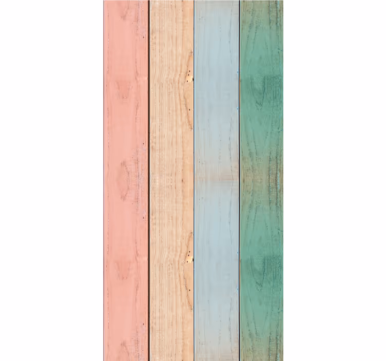 Store enrouleur salle à manger planches colorées bois - TenStickers