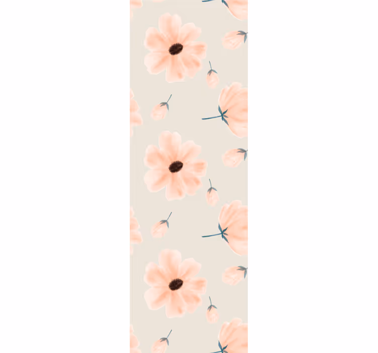 Store enrouleur salle à manger fleurs aquarelle beige - TenStickers