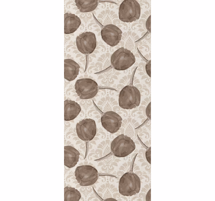Store enrouleur salle à manger motif tulipes grises - TenStickers