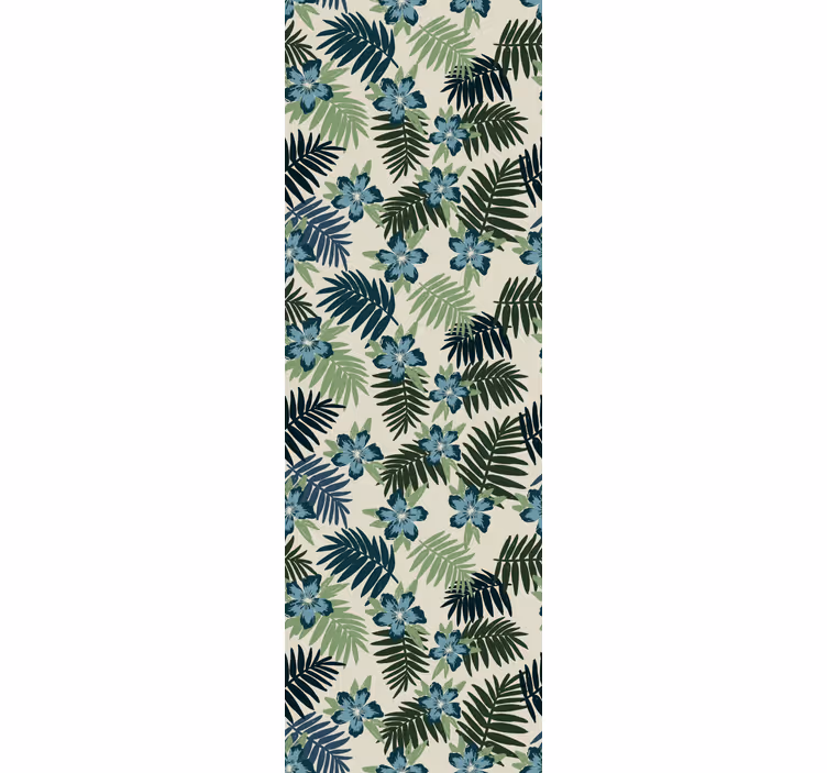 Store enrouleur salle à manger sauvage tropical vert et bleu - TenStickers