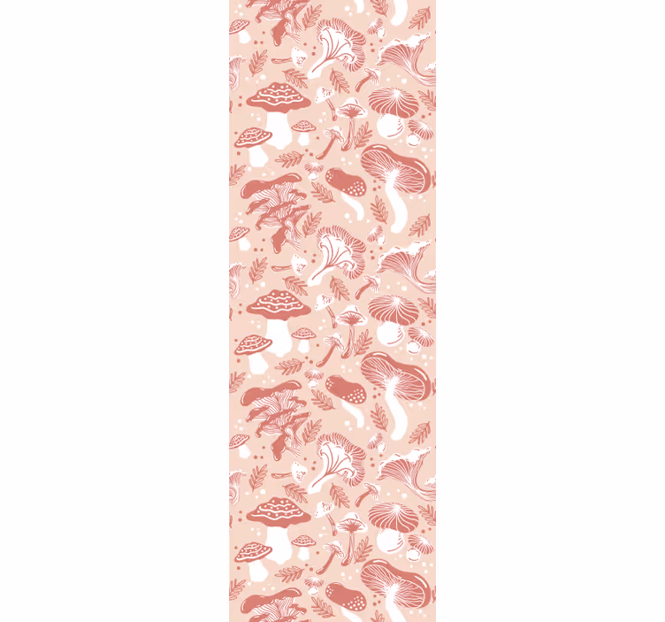 Store enrouleur salle à manger champignons forêt sur beige - TenStickers